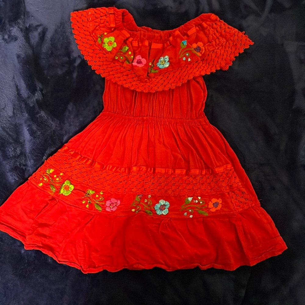 Hand Made Mexican Toddler Girls Dress Size 6